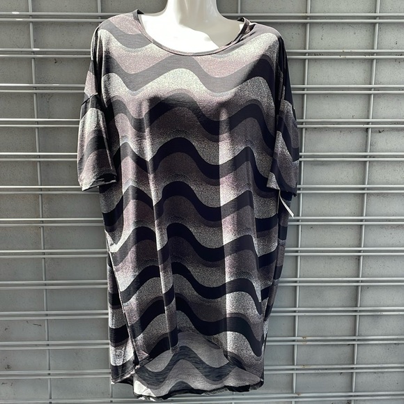 LulaRoe Jersey Geometric Printed Wave Irma Tunic Top-0919 - Picture 5 of 12